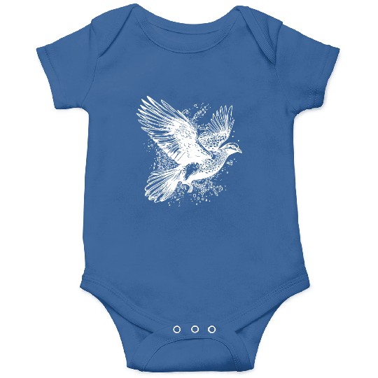 Flying Dove In Tattoo Style Lines Onesies
