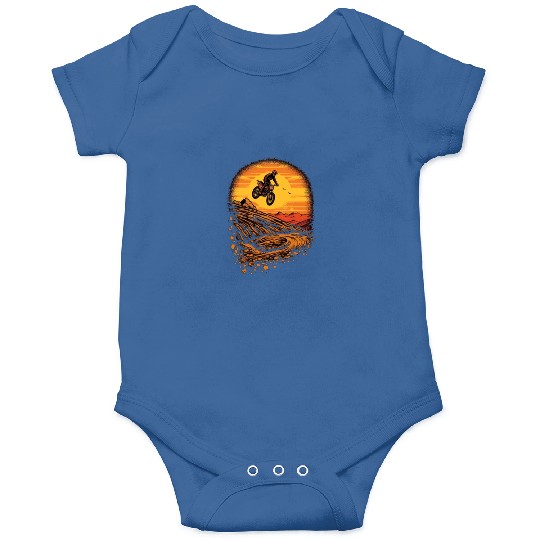 Dirt Bike Jumping Dirt Mound Motorcycle Biker Onesies