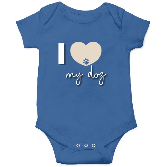 I Love My Dog Beige Heart Onesies