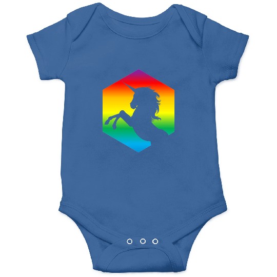 Rainbow Unicorn d20 Silhouette | TTRPG Pride Onesies