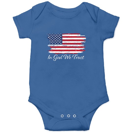 In God We Trust Us Flag Patriotic Onesies