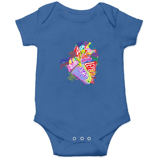Anatomical Heart Word Graffiti Onesies