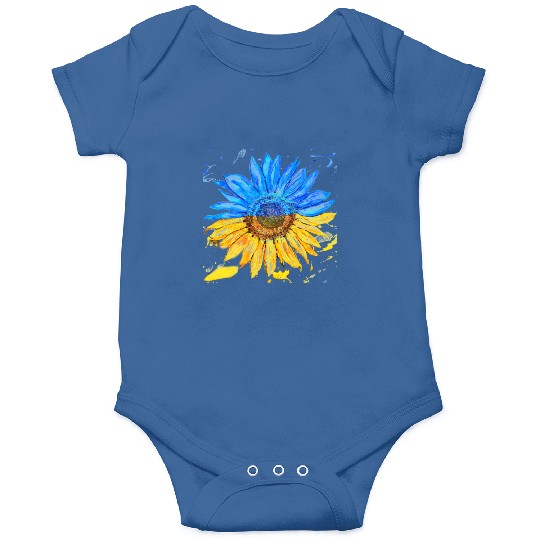 Ukraine Flag Sunflower Ukrainian Support Onesies
