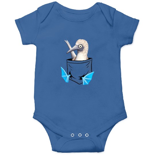 Bird Drawing Fancy Blue Foot Booby In Pocket Onesies
