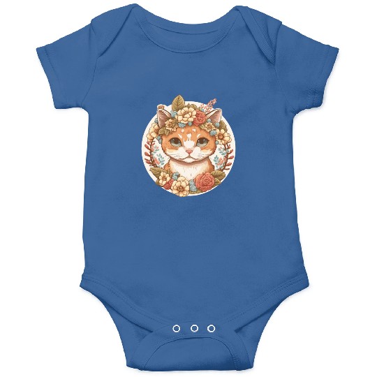 Cottagecore Cute Baby Cat Kitten Flower Onesies