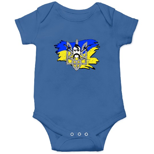 Ukraine Flag Cossack Warrior Ukrainian Tryzub Onesies