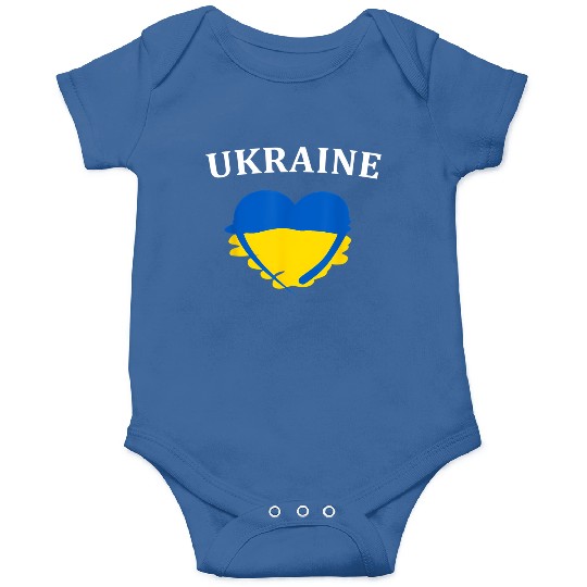 Ukrainian Flag Heart Ukraine Onesies