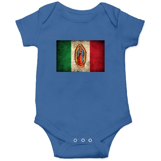 Our Lady Virgen De Guadalupe Mecan Flag Onesies