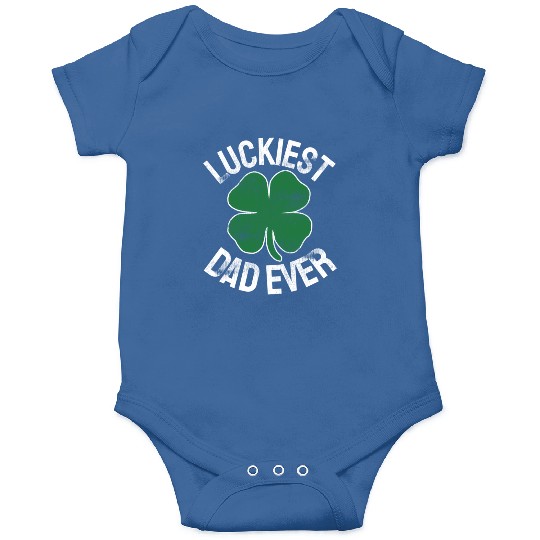 St Patrick'S Day Shamrock Luckiest Dad Irish Onesies