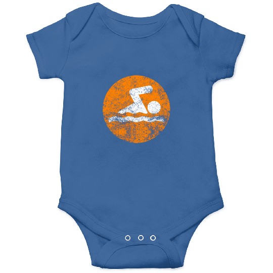 Swim Orange Swim Icon Onesies