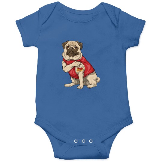 Pug I Love Mom Tattoo Dog Puppy Funny Mother s Day Onesies