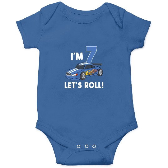 I'm 7 Let's Roll! Birthday Racer Seven Years Old Onesies