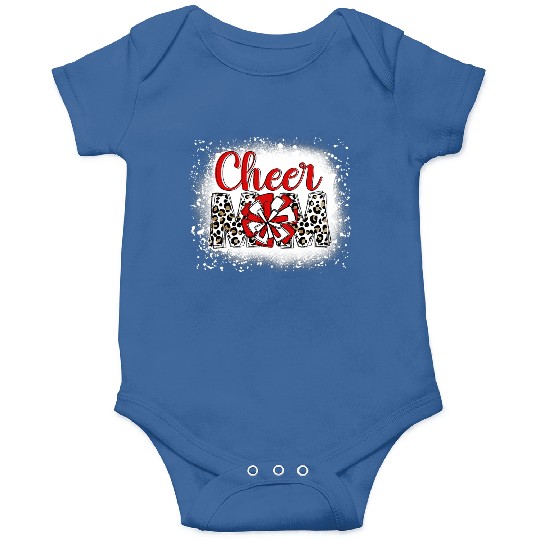 Cheer Mom Leopard Cheerleader Bleached Mother Onesies