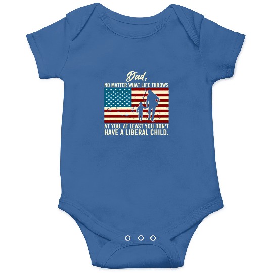 Dad Throws At You Liberal Child USA Flag Onesies