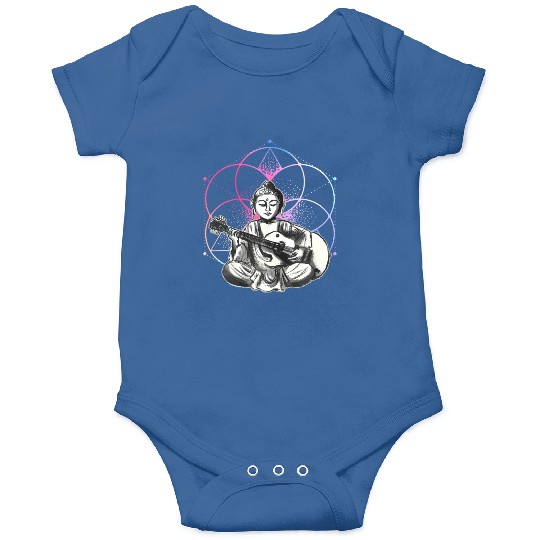 Buddha - Playing Guitar - Yoga Buddhist - Yogi Onesies