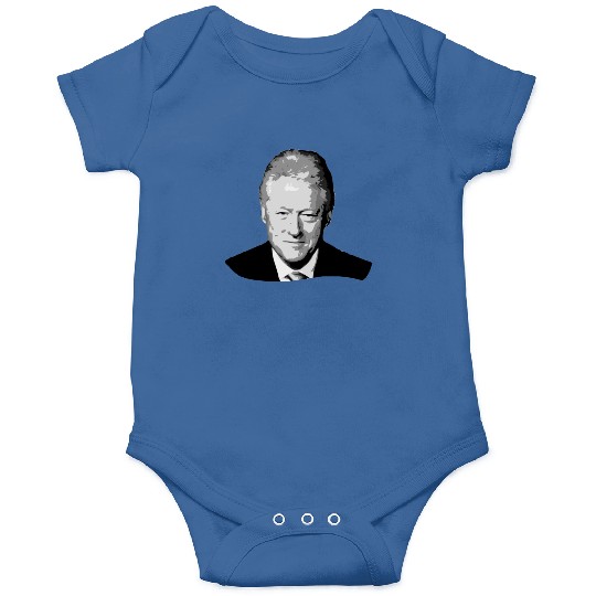 Bill Clinton Grayscale Pop Art Onesies