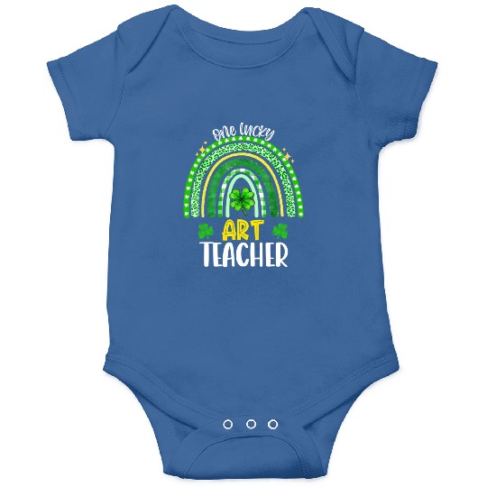 One Lucky Teacher Rainbow Shamrock St Patrick'S Da Onesies
