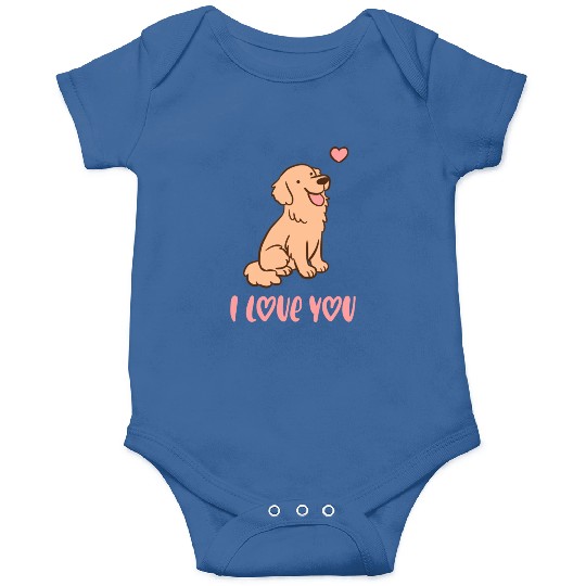 I Love You Cute Golden Retriever Illustration A Onesies