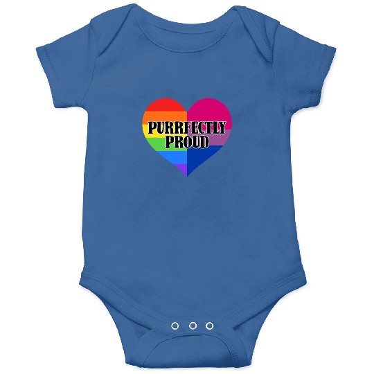 Purrfectly Proud Rainbow Bisexual Flag Heart Onesies