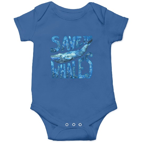 Save The Whales Blue Whale Design Onesies