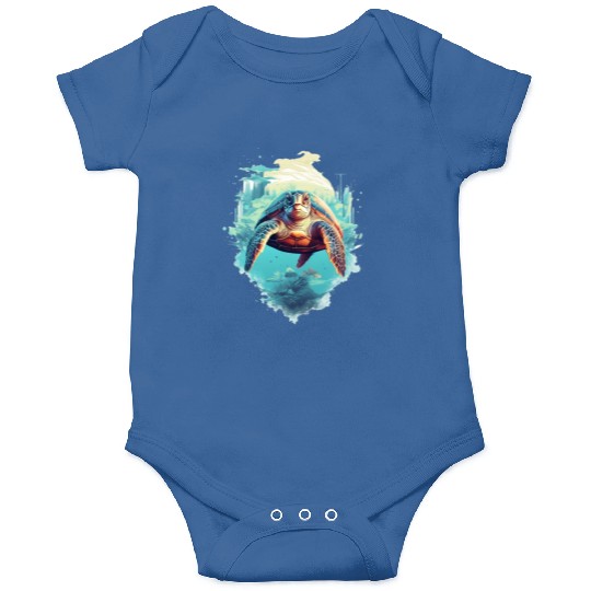 Serene Underwater Turtle Onesies