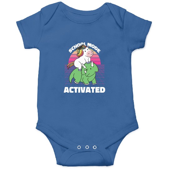 Student Unicorn Triceratops Dino Back To School Onesies