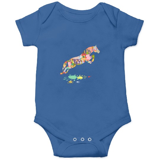 Colorful Horse Jumping Horse Onesies