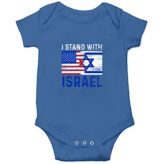 Us Flag I Stand With Israel Onesies