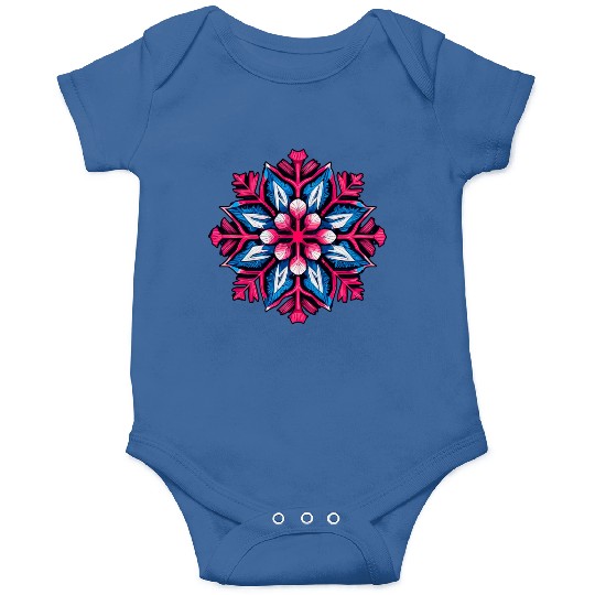 Colorful Abstract Snowflake Vector Art Onesies