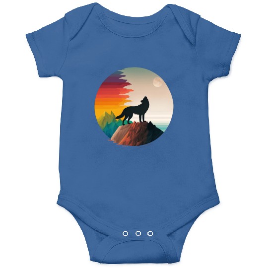 LGBTQIA+ Majestic wolf on the mountain top Onesies