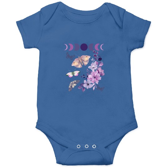 Violet Purple Moon Moth Flower Onesies