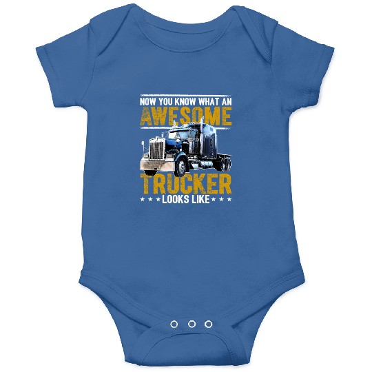 Awesome Trucker Big Rig Semi-Trailer Truck Driver Onesies