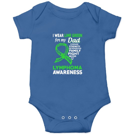 I Wear Lime Green For My Dad Lymphoma Awareness Onesies