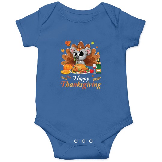 Koala Turkey Costume Wine Pie Pumpkin Happy Onesies