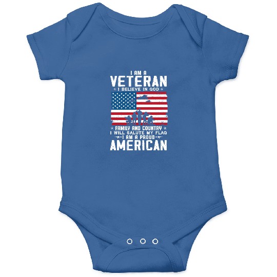 I Am A Proud American Veteran Onesies