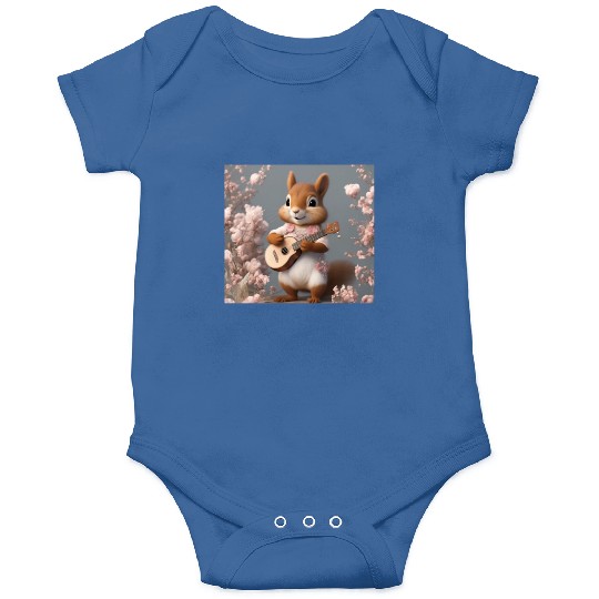 Aesthetic Cottagecore Floral Cute Squirrel Playing Onesies