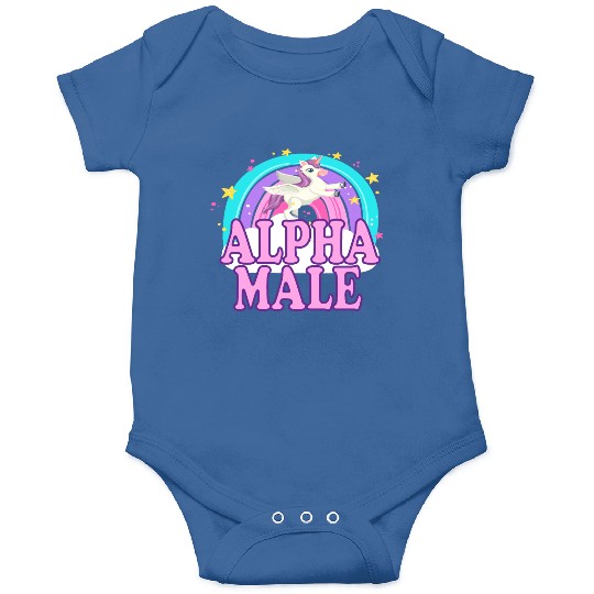Ironic Alpha Male Unicorn Rainbow Funny Onesies
