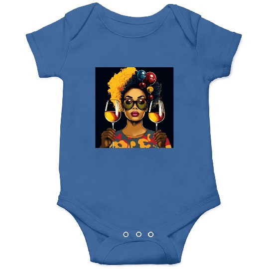 African Elegance Wine Lady Onesies