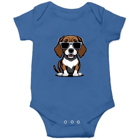 Playful and Mischievous Beagle: Cartoon Portrait w Onesies