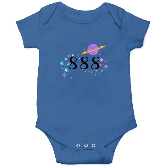 Angel Numbers 888 Purple Saturn with Stars Onesies