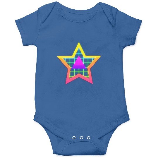 Star neon vintage retro style 90s Onesies
