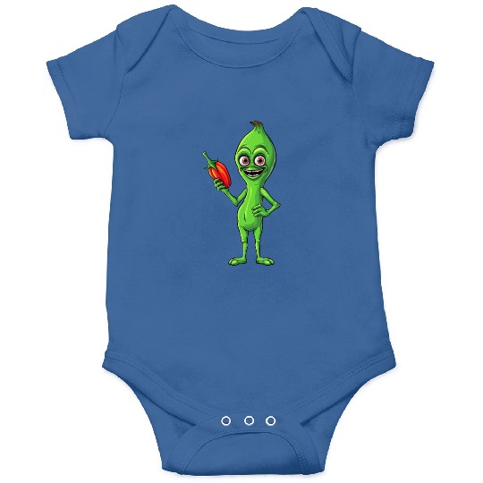 Green Alien Meets Bell Pepper: A Quirky Fusion Onesies