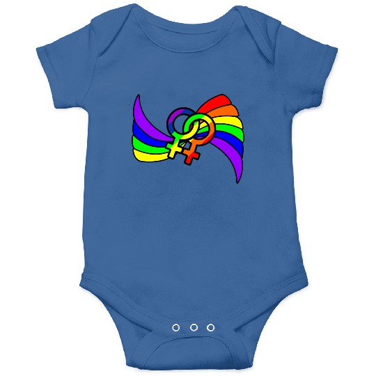 Gender lesbians logo in rainbow colors Onesies