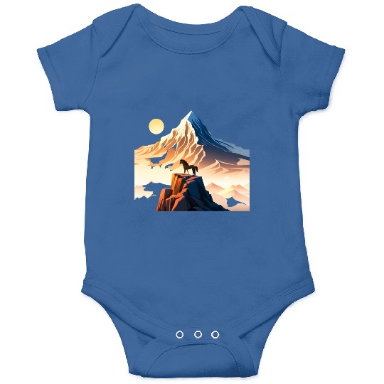 Horse running to mountain Onesies