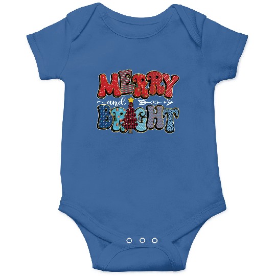 Merry and Bright Chistmas Tree Cute Christmas Onesies