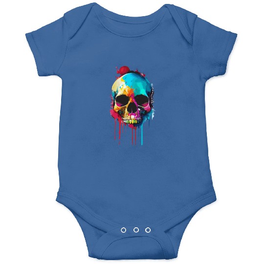Psychedelic skull meltdown Onesies
