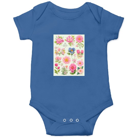 Tangerine and Coral Spring Flowers Onesies