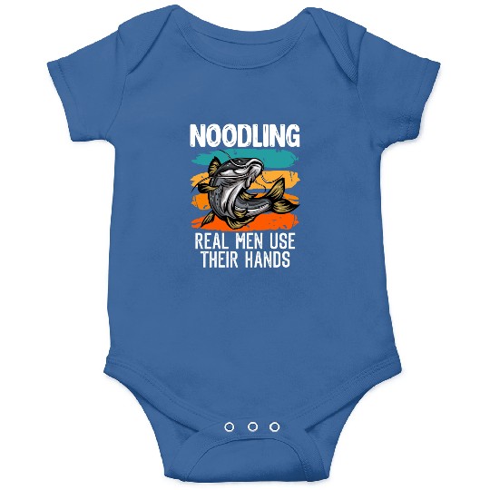 Flathead Noodling Real Men use their Hands Onesies