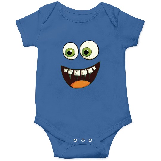 Funny Face with Green Googly Eyes Surprised Onesies