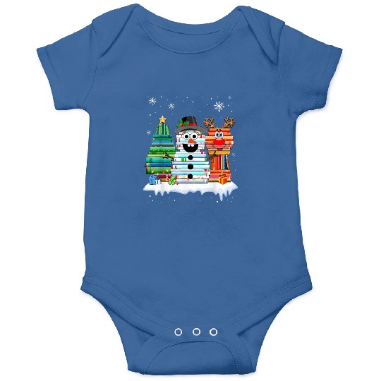 Christmas Tree Snowman Reindeer Book Stack Onesies